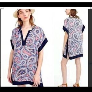 J. Crew Paisley Swim Coverup - Pink and Blue